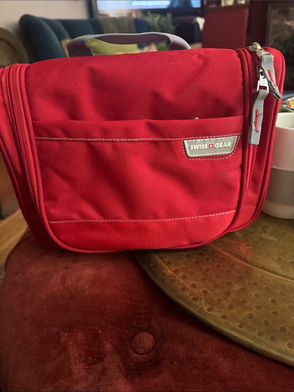SwissGear Red Travel Toiletry Organizer with Gray Accents